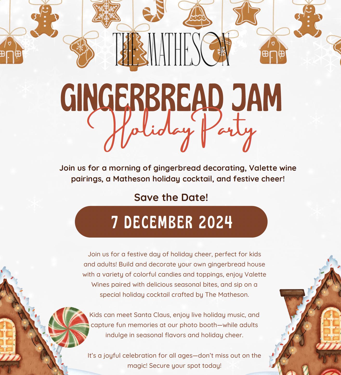 Gingerbread Jam Holiday Party at The Matheson